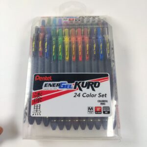 Pentel EnerGel Kuro - Bolígrafo de gel líquido, 0.7 , línea media, paquete de 24